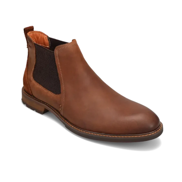 Florsheim Men's Lodge Plain Toe Brown Crazy Horse Chelsea Boot
