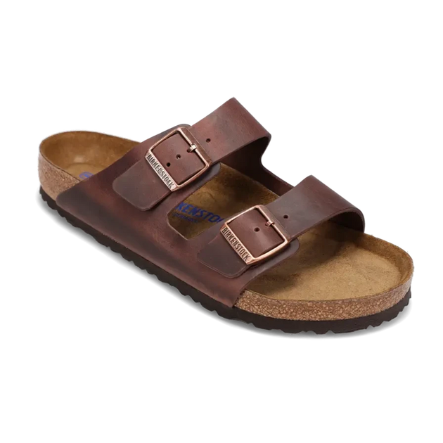 Birkenstock Arizona Soft Habana Leather Brown Slide Sandal Men\'s - Size 40 Arizona Soft Footbed Oiled Leather in Color Habana  main image 4