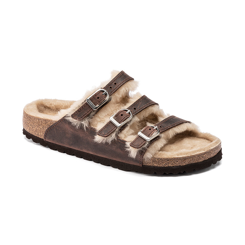 Women's Florida Narrow Oiled Leather/Sandcastle Shearling