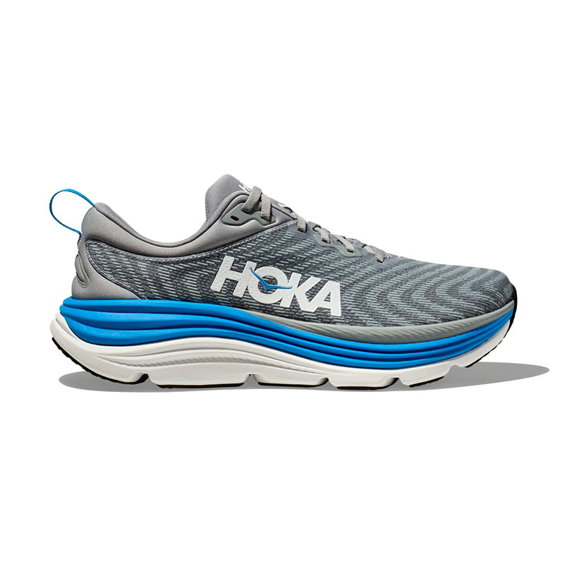 Men's Hoka Gaviota 5 - Limestone/Diva Blue - Right Side View - Available at Tradehome Shoes