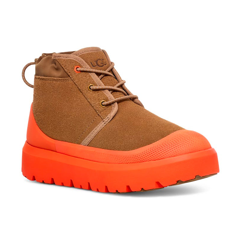 Angled side view of UGG Men's Neumel Weather Hybrid in Chestnut/ Orange.