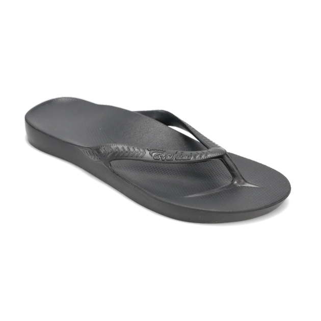 Black flip flops with arch support shop