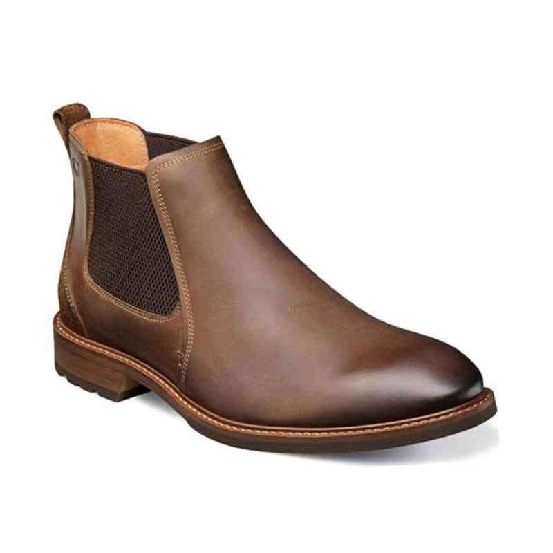 Men's Florsheim Lodge Plain Toe - Brown Crazy Horse - 45° Angle - Available at Tradehome Shoes