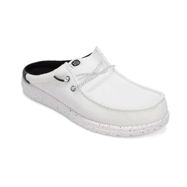 Hey Dude Men’s 13 Preppy Casual Wally Lo Slip-Ons in White and Black Mens HEYDUDE Wally Stretch Sox Slip-On Casual Shoe - Black  main image 3