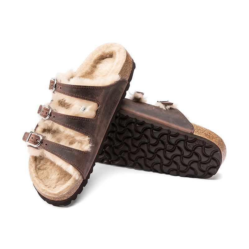 Women's Florida Narrow Oiled Leather/Sandcastle Shearling
