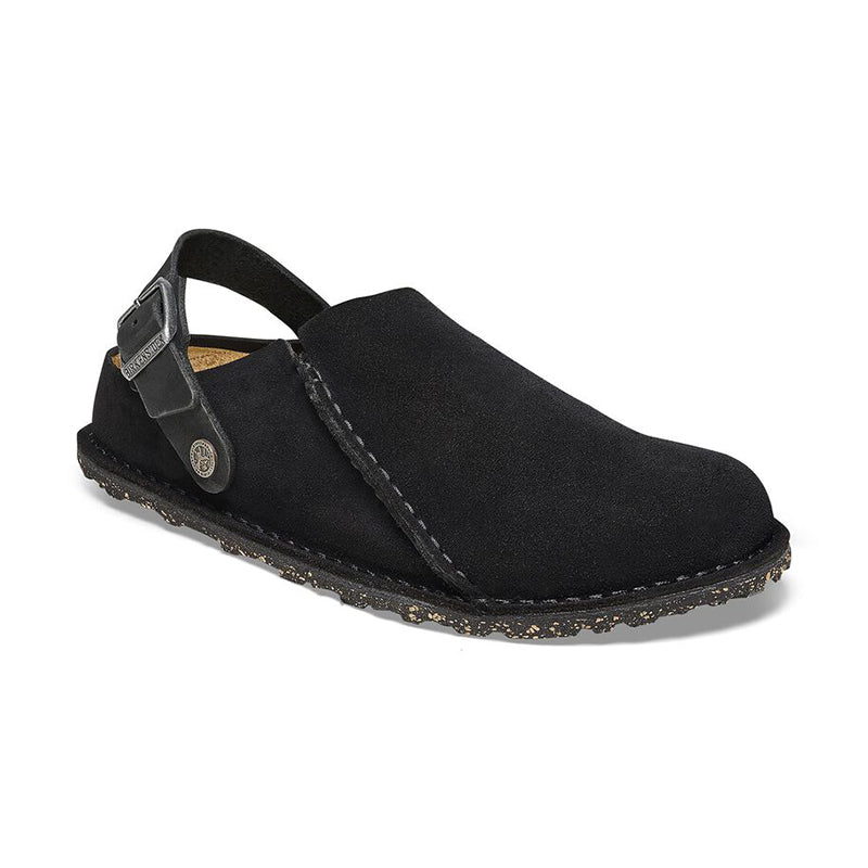 Birkenstock Men’s Black Suede Slip-On Clog with Metal Logo Button-Lutry, Size:11 Amazon.com | Birkenstock Men main image 3