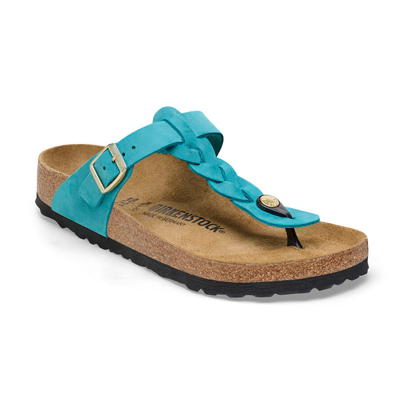 Women's Birkenstock Gizeh Braid - Biscay Oiled Leather - 45° Angle - Available at Tradehome Shoes