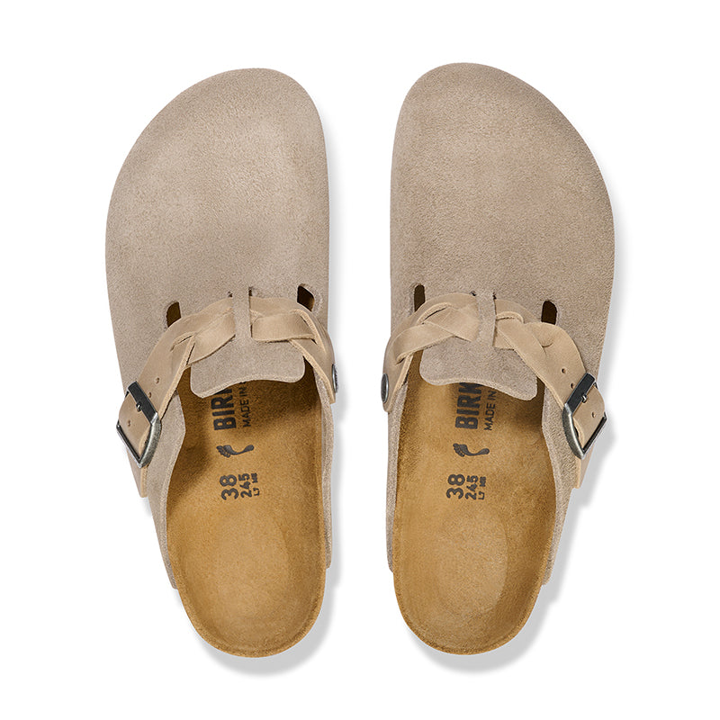Women's Boston Braid Narrow Taupe Suede – Tradehome Shoes