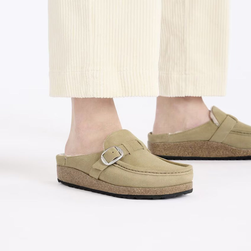 Women's Buckley Shearling Narrow Taupe/Natural Suede Women's Buckley Shearling Narrow Taupe/Natural Suede