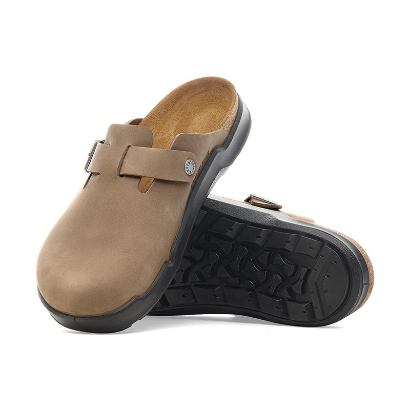 Birkenstock Boston Crosstown Oiled Leather Tobacco Brown Clogs