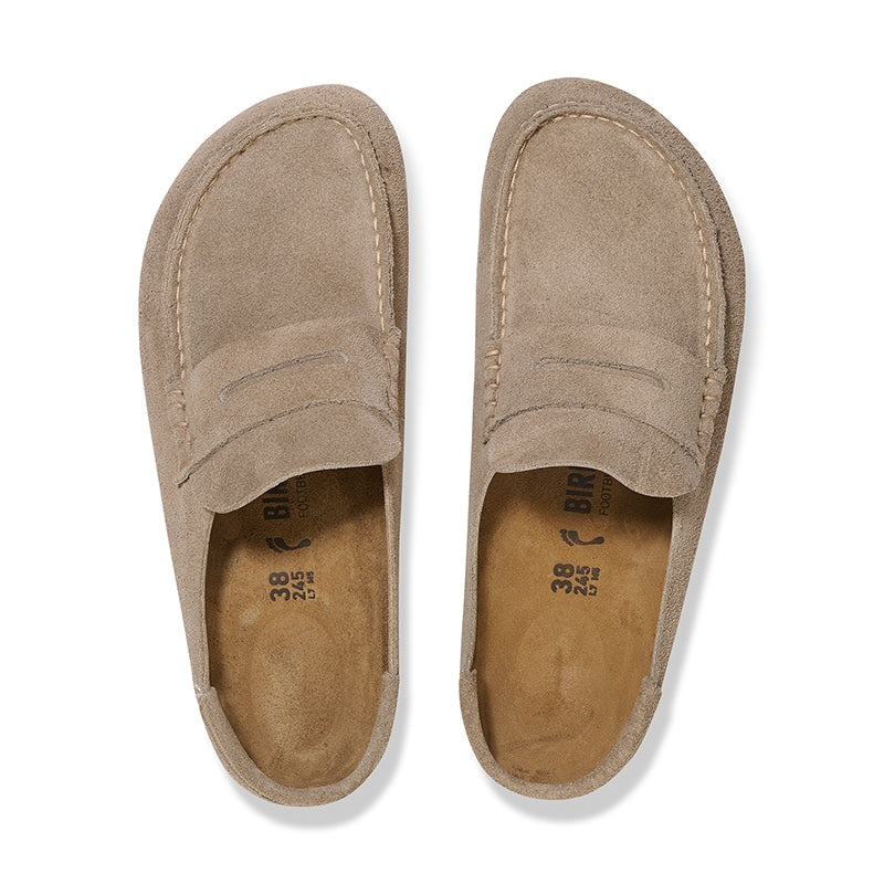 Women's Naples Wrapped Narrow Taupe Suede – Tradehome Shoes