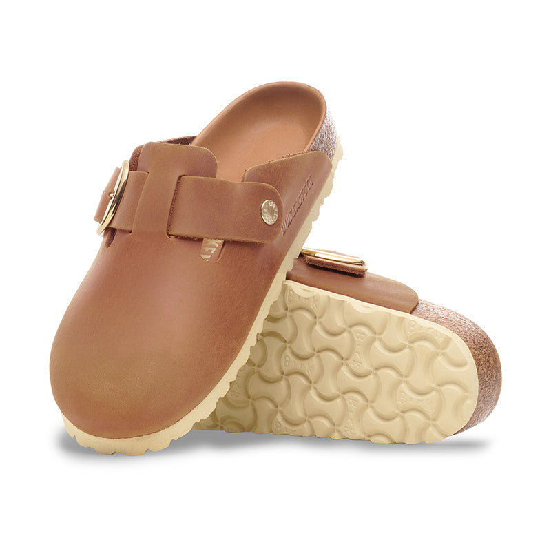 Women's Boston Big Buckle Narrow Cognac Oiled Leather – Tradehome