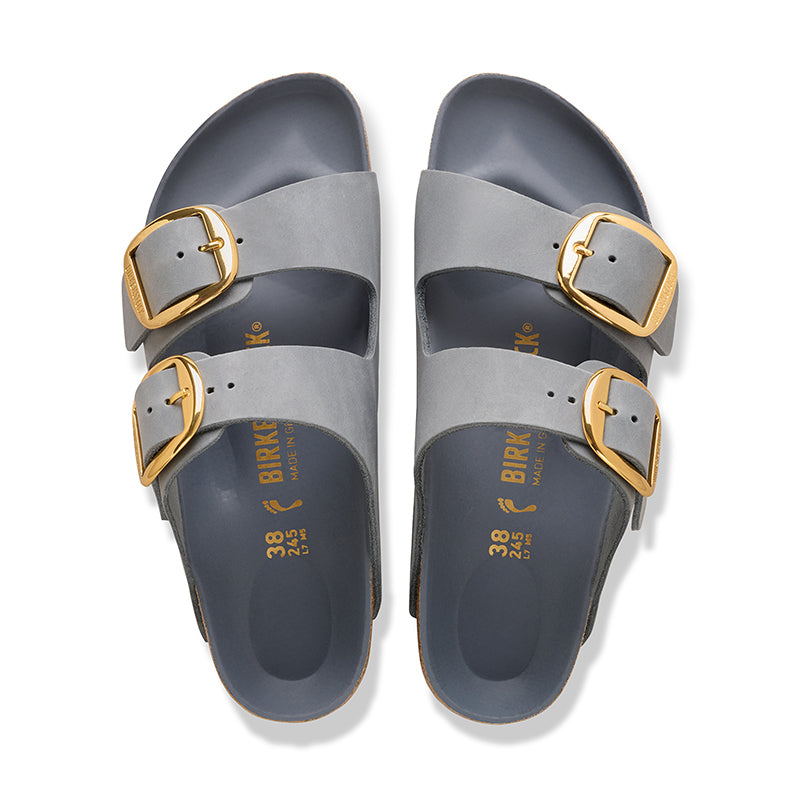 Women's Arizona Big Buckle Narrow Basalt Grey Oiled Leather