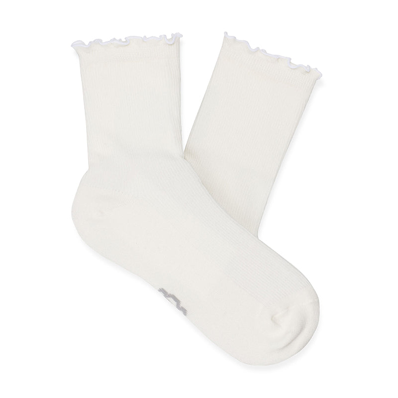 Women's Karsyn Lettuce Edge Sock White