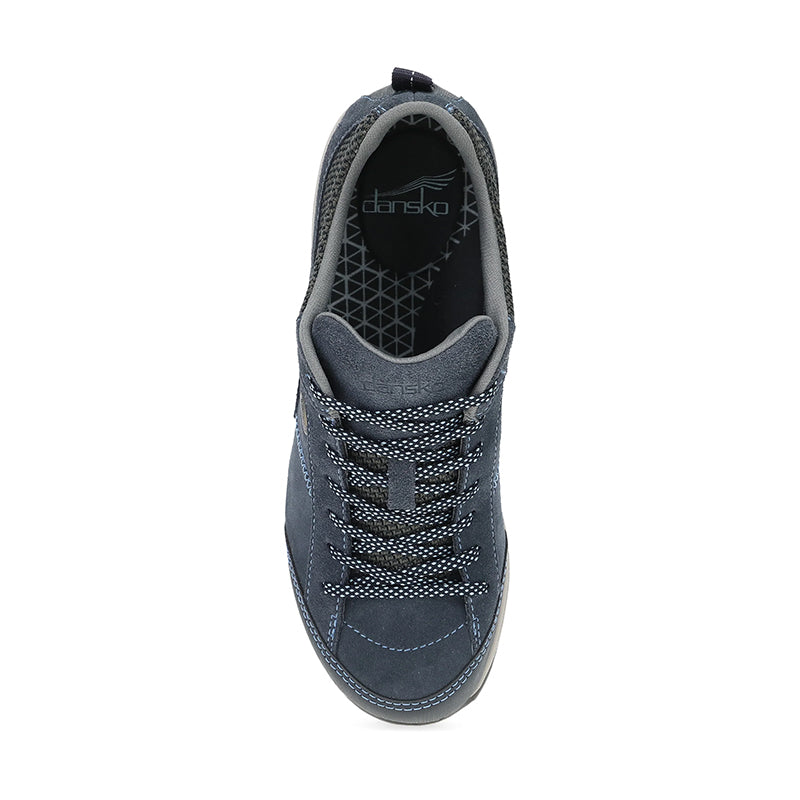 Women's Paisley Navy Suede Waterproof