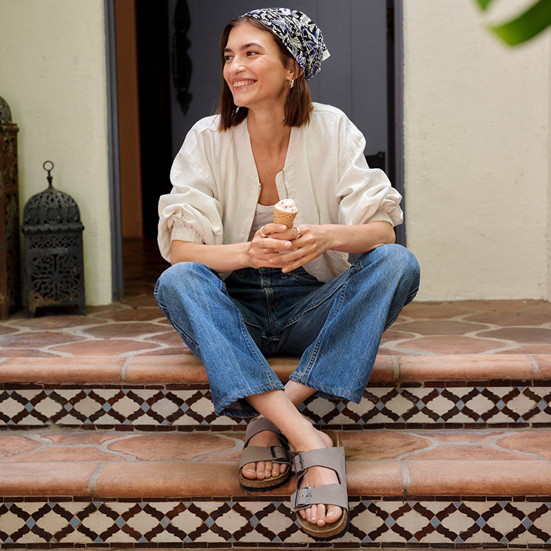 Women's Arizona Narrow Gray Taupe Birkibuc – Tradehome Shoes