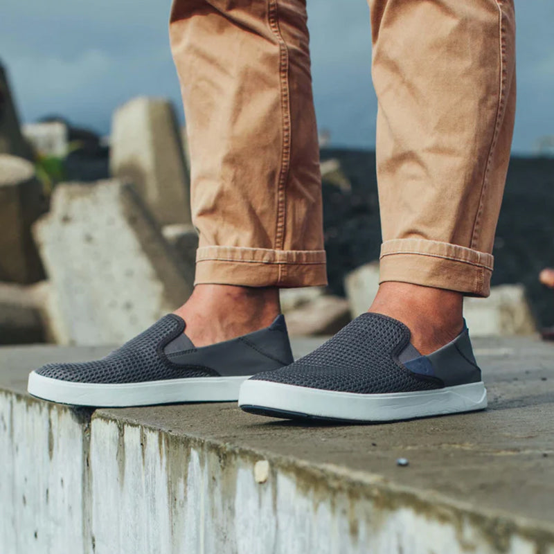 OluKai Mens Lae\'Ahi Athleisure/Casual/Comfort Grey Knit Loafer Sneakers 8.5 Lae main image 3