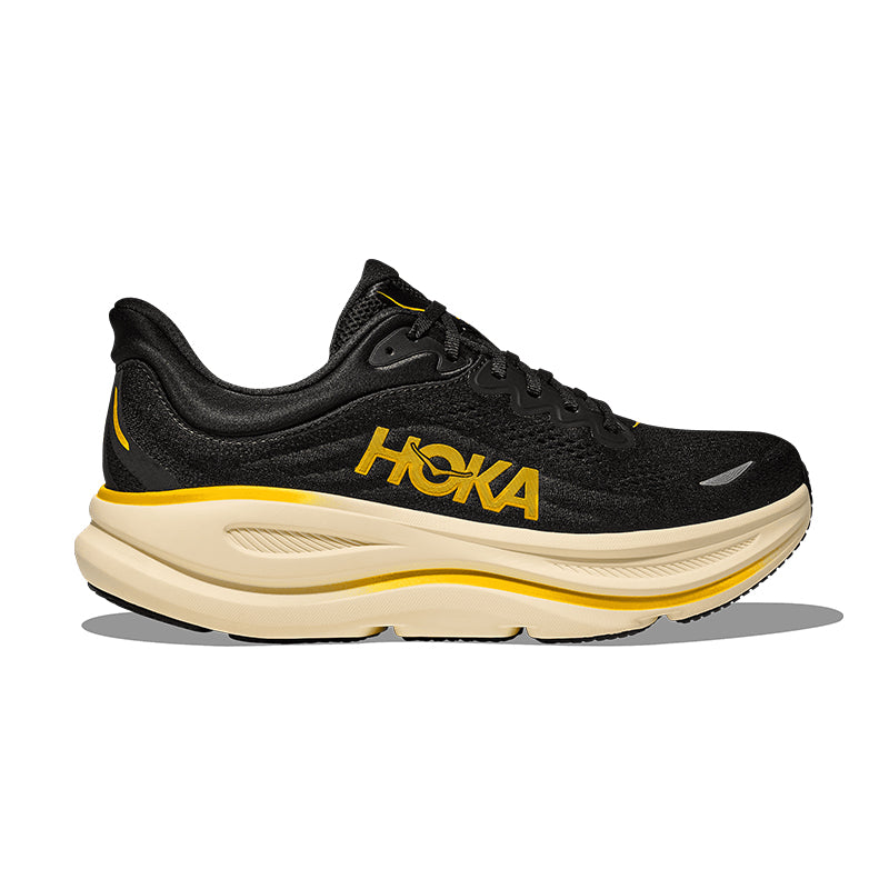 Men's Bondi 9 (X-WIDE) Carbon Black/Yellow Gold
