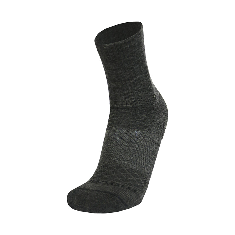 Men's Movere Isolwool Trail Socks - Large Charcoal - Angled Front View - Available at Tradehome Shoes