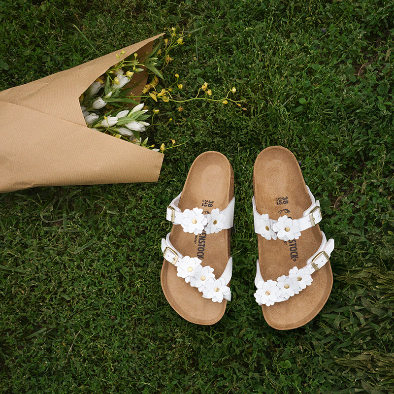 Women's Mayari Flowers White Leather