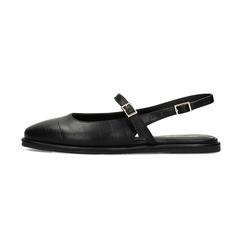 Women's Sheri Black Leather Emboss
