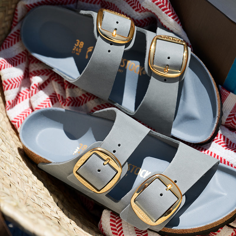 Women's Arizona Big Buckle Narrow Basalt Grey Oiled Leather Women's Arizona Big Buckle Narrow Basalt Grey Oiled Leather