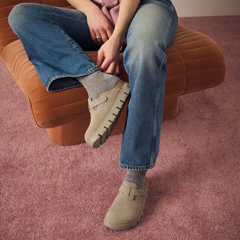 Women's Boston Chunky Tonal Narrow Taupe Suede