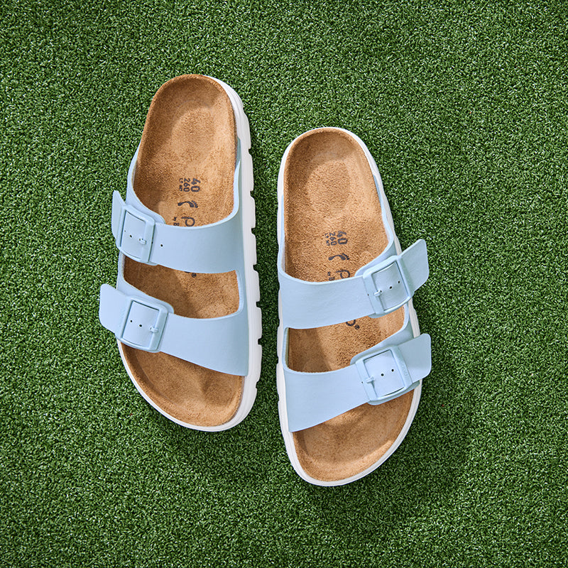 bonbonero レトロ　ミルク×ブルー Women's Arizona Chunky Narrow Baby Blue Birko-Flow – Tradehome Shoes