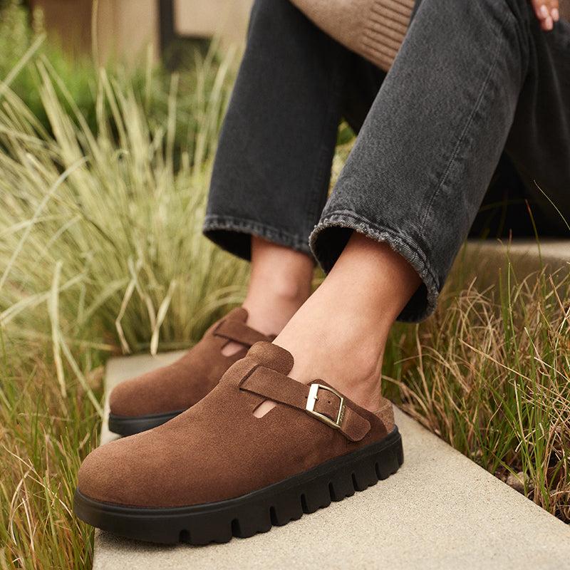 Women's Papillio by Birkenstock Boston Narrow Chunky Dark Tea