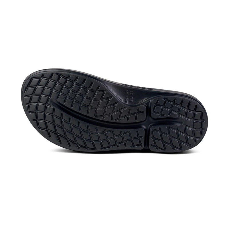 OOFOS　OOMEGA OOAHH LUXE - BLACK SPARKLE Womens OOFOS OOmega Ooahh Luxe Sandals Shoe