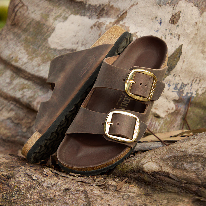 Women's Arizona Big Buckle Narrow Habana Oiled Leather