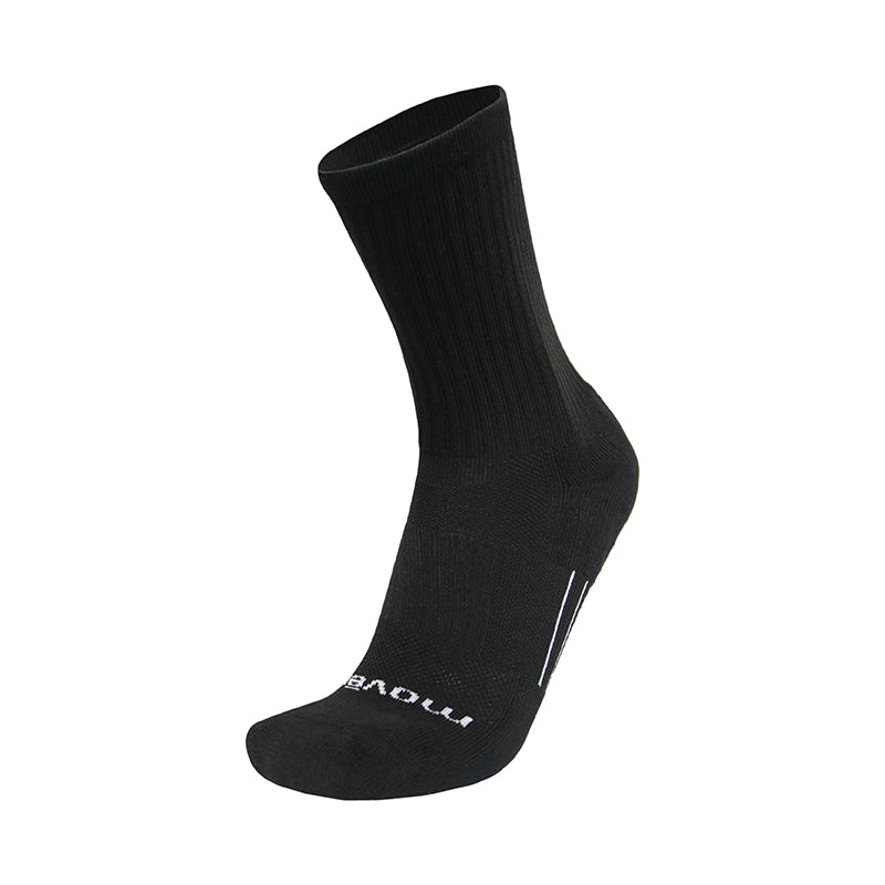 Women's Movere CF2 Medium Crew Socks - Black - Angled Side View - Available at Tradehome Shoes