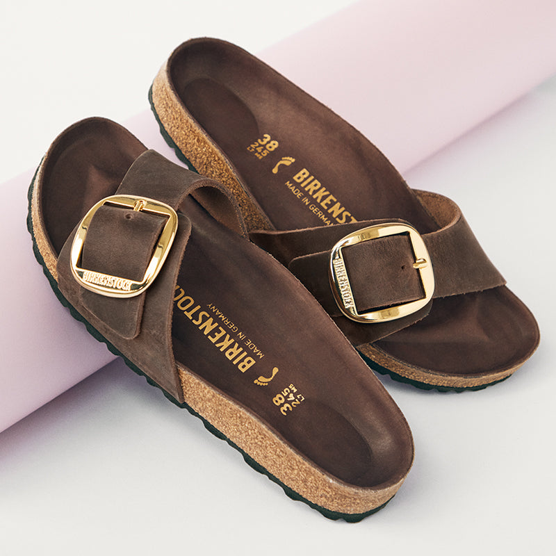 Women's Madrid Big Buckle Narrow Habana Oiled Leather