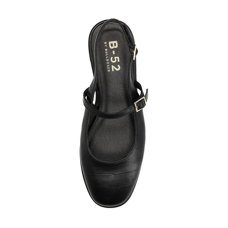 Women's Sheri Black Leather Emboss