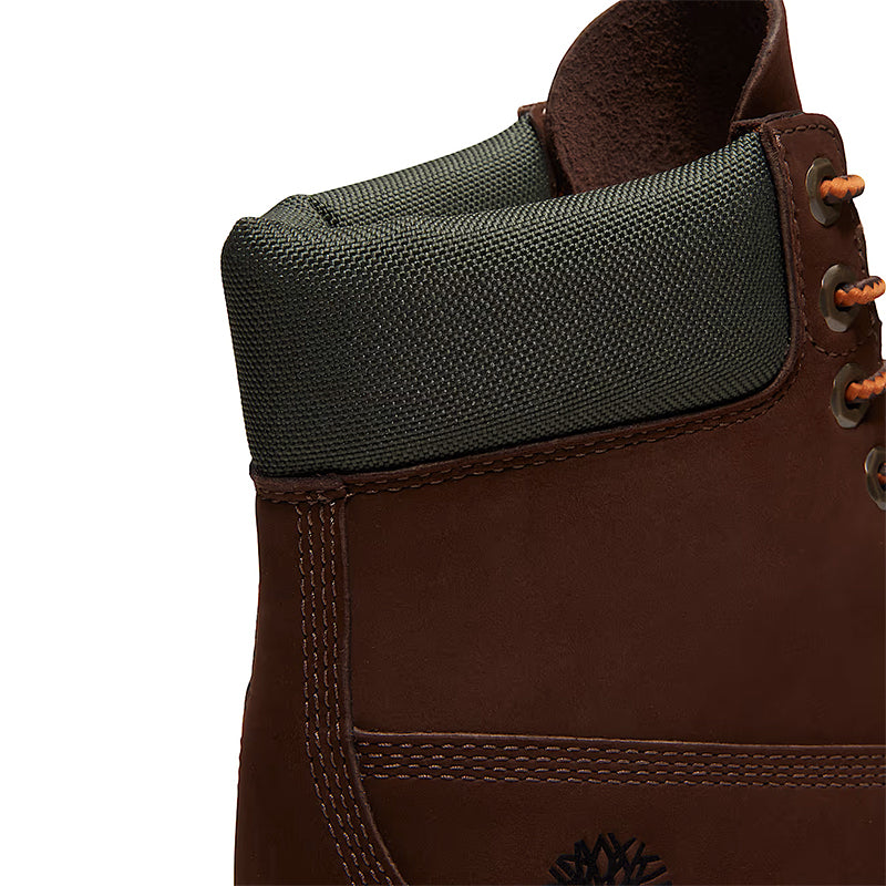 Men's 6" Heritage Waterproof Dark Brown Nubuck/Gold