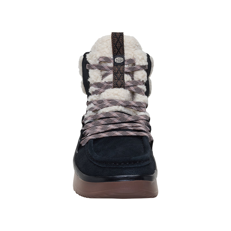 Women's Wendy Peak Apres Suede Cozy Stitch Black/Tan