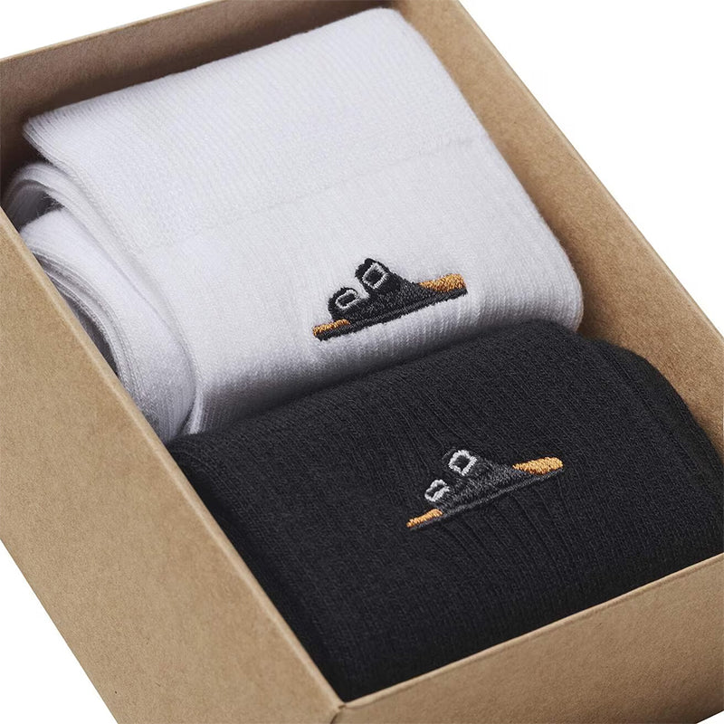 Men's Cotton Ribbed Bundle Socks Black/White