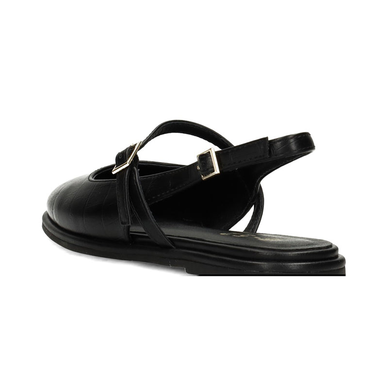 Women's Sheri Black Leather Emboss