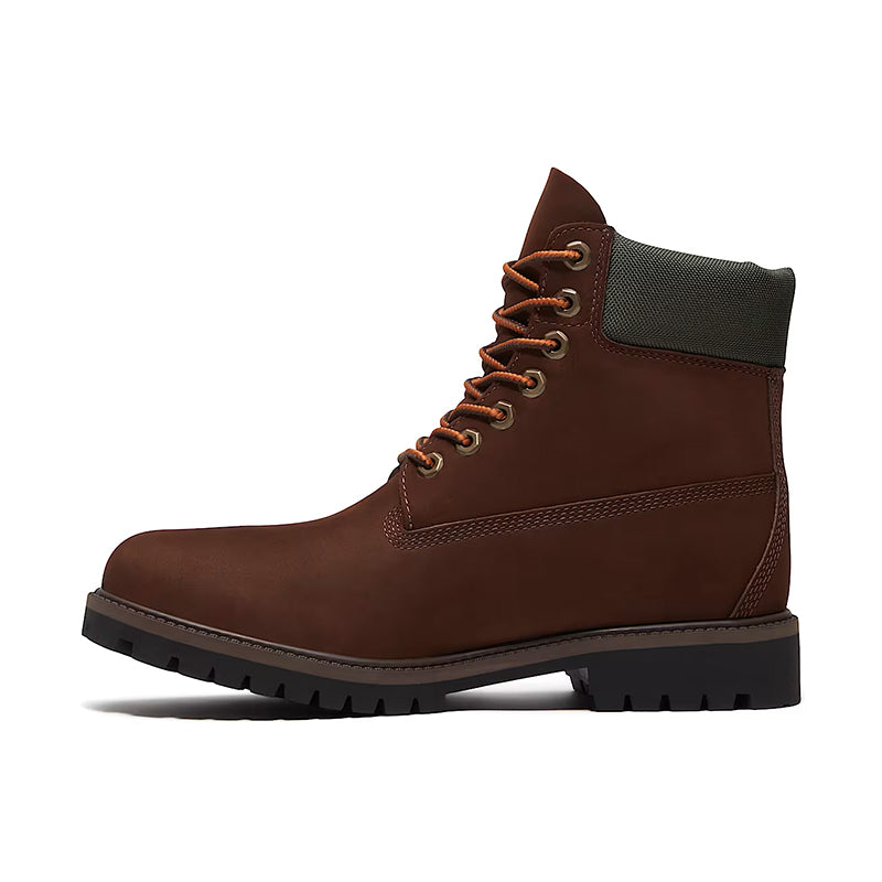 Men's 6" Heritage Waterproof Dark Brown Nubuck/Gold