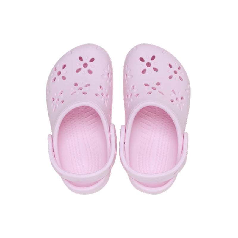 Kid's Preschool Classic Floral Cut Out Clog Pink Milk