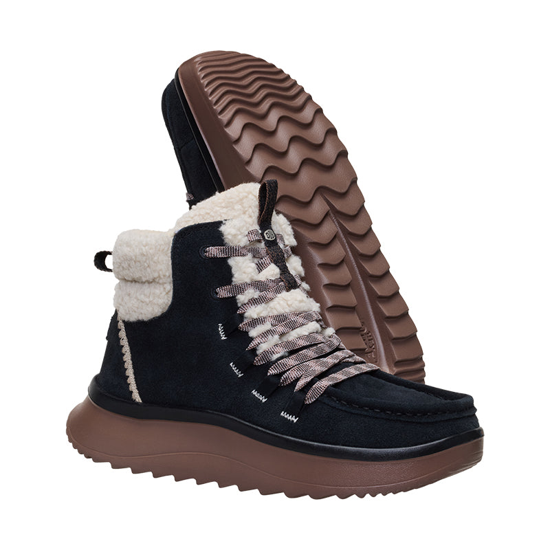 Women's Wendy Peak Apres Suede Cozy Stitch Black/Tan