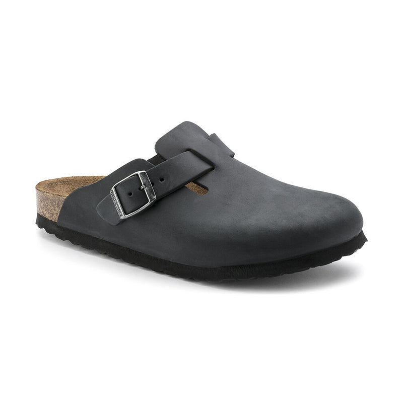 Men's Boston Soft Footbed Black Oiled Leather