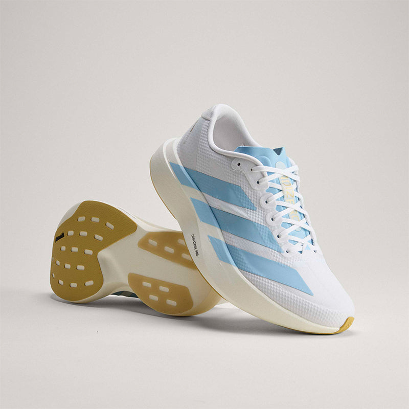 Women's Adizero EVO SL White/Clear Blue/Gold