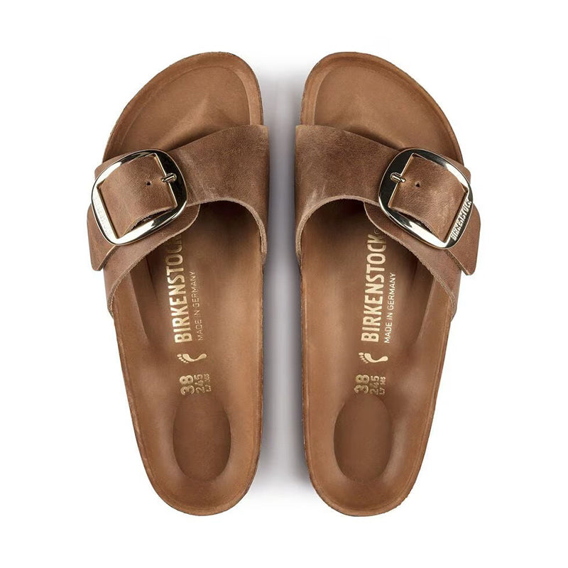 Shop Women's Madrid Big Buckle Narrow Cognac Oiled Leather