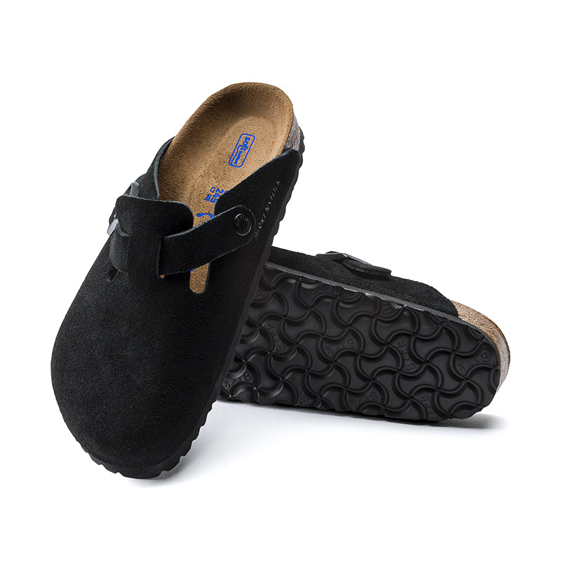 Women's Boston Soft Footbed Black Suede – Tradehome Shoes