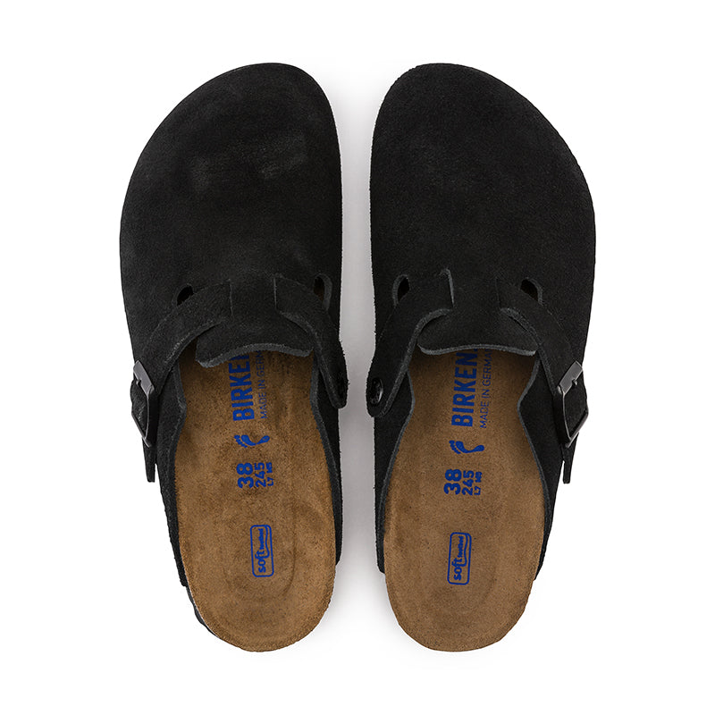 Women's Boston Soft Footbed Black Suede – Tradehome Shoes