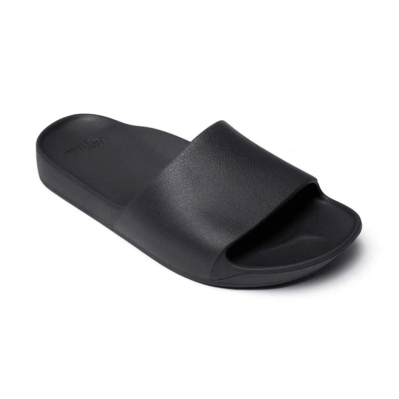 Women's Archies Arch Support Slide - Black - 45° Angle - Available at Tradehome Shoes