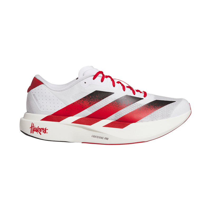 adidas Nebraska Cornhuskers Adizero Evo SL Shoes White 9 - Mens Running