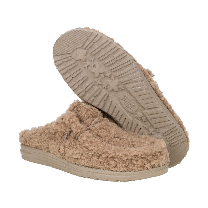 NEW HEY DUDE men\'s wally slip sherpa mule in timber wolf Men main image 2