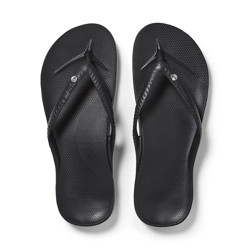 Women's Arch Support Flip Flop Crystal Black